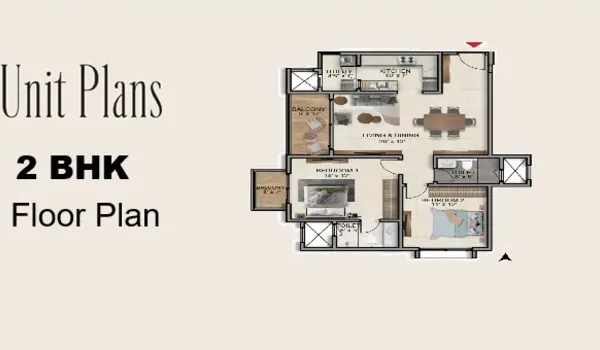 Featured Image of Prestige KIADB 2 BHK Floor Plan